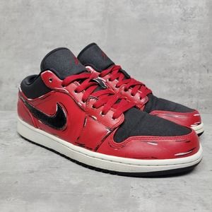 Custom Air Jordan 1 Retro Low Mens Size 10 Gym‎ Red White Black Sneakers Shoes